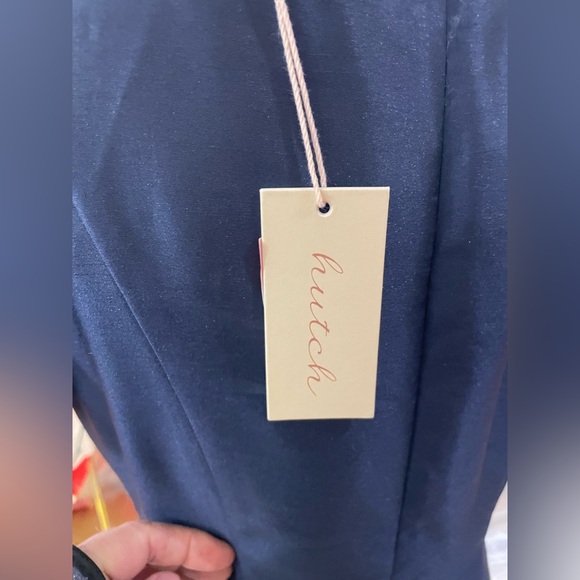 NWT Hutch Atley Dress Gown in Navy Raspberry Shantung in Size Small - Picture 8 of 12